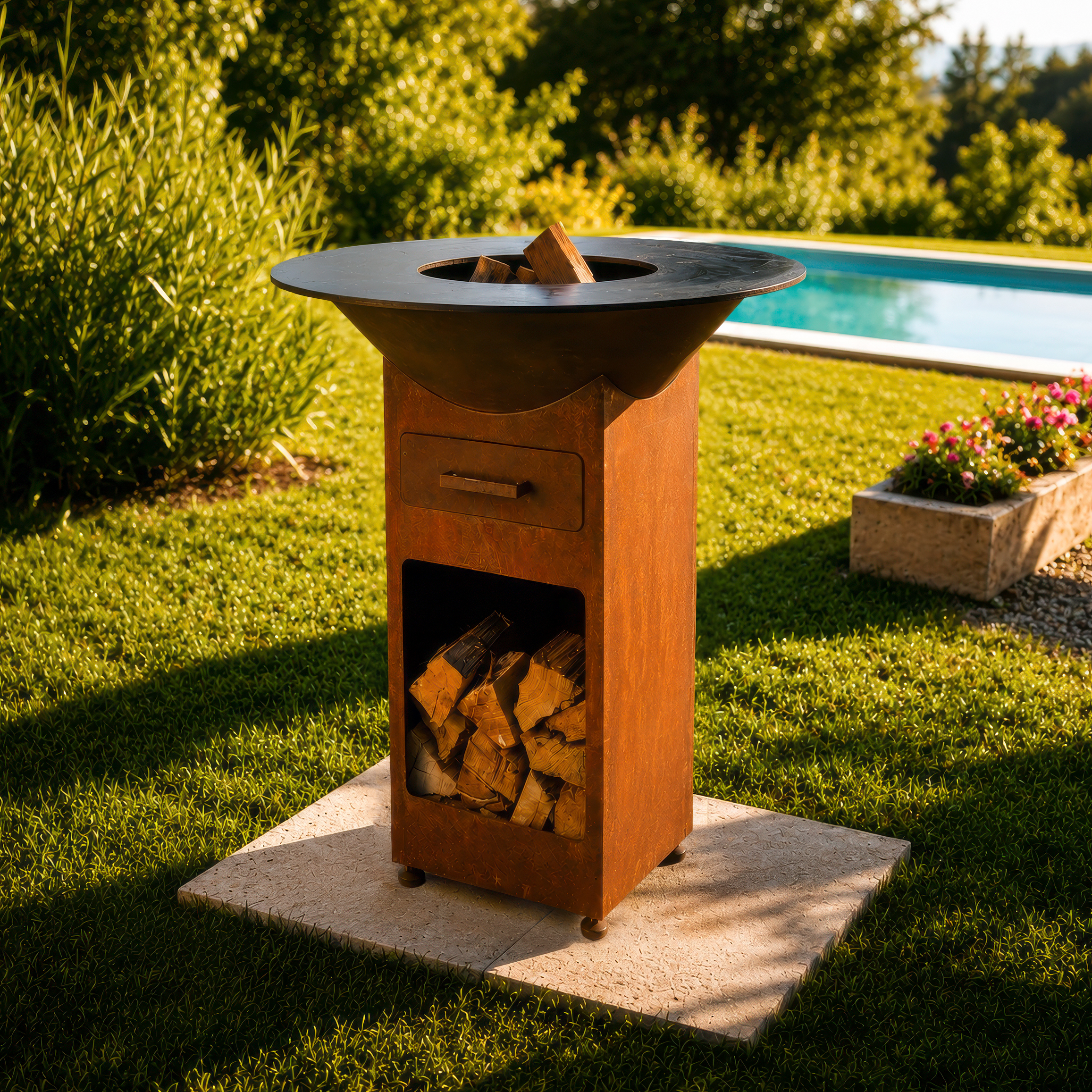 Brasero-plancha VARNEA Origine 75 en acier Corten — vue 2