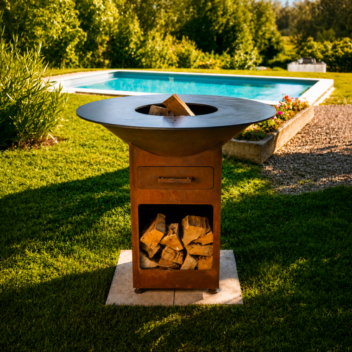 Brasero-plancha VARNEA Grand 95 en acier Corten