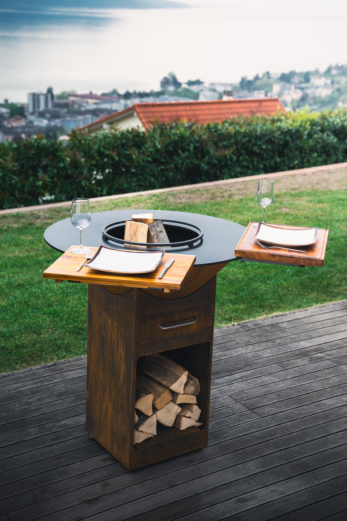 VARNEA Planches repas duo en teck massif