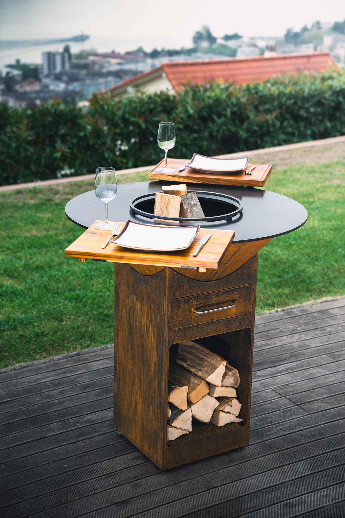 VARNEA Planches repas duo en teck massif