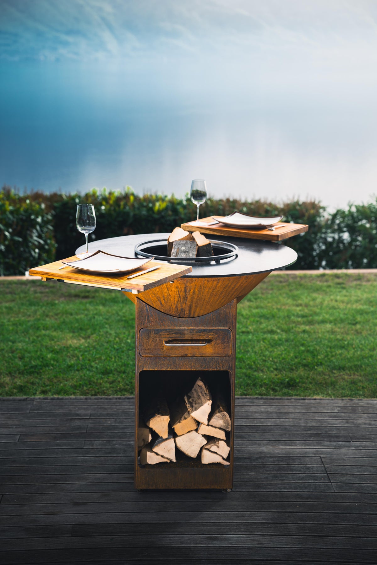 VARNEA Planches repas duo en teck massif